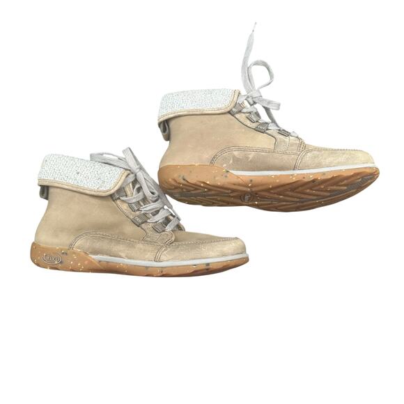 Chaco Barbary Chukka Gray Leather Wool Collar Lace Up Ankle Boots Women’s 7 - Picture 12 of 12